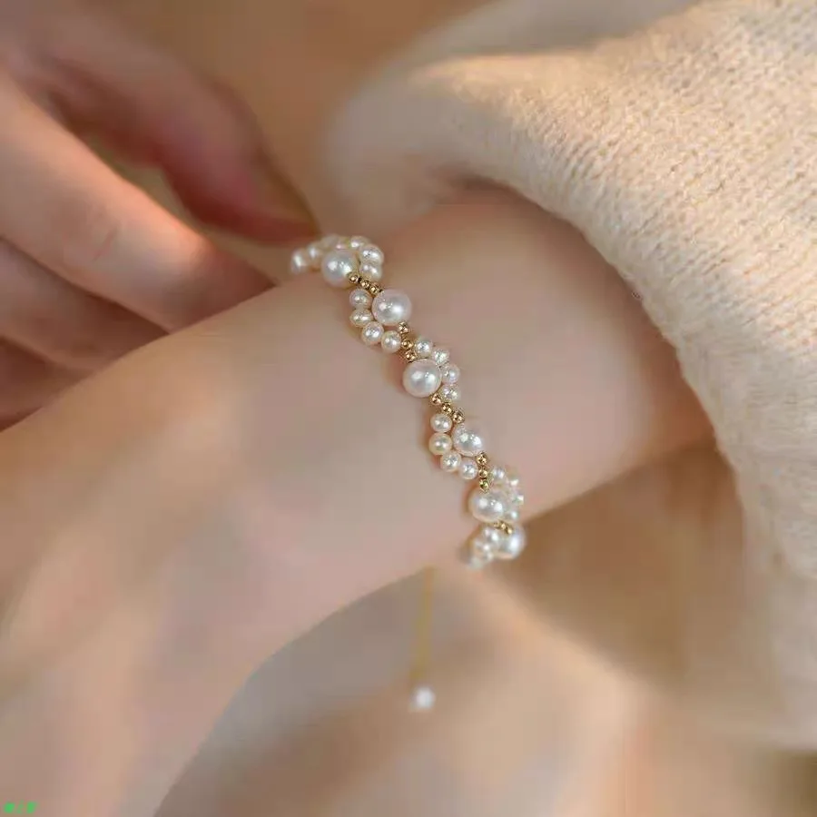 Female Luxury INS Imitation Pearl Bracelet Cartoon Cute White Beads Imitation Cat Claw Bracelet For Women Fashion Jewelry Trendy