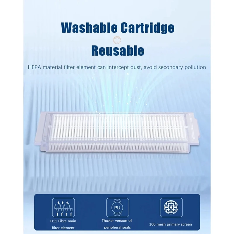 Xiaomi Mijia,m30 pro,c107,2 3c用の洗えるHEPAフィルター,掃除機ロボット,スペアパーツ,アクセサリー,4個