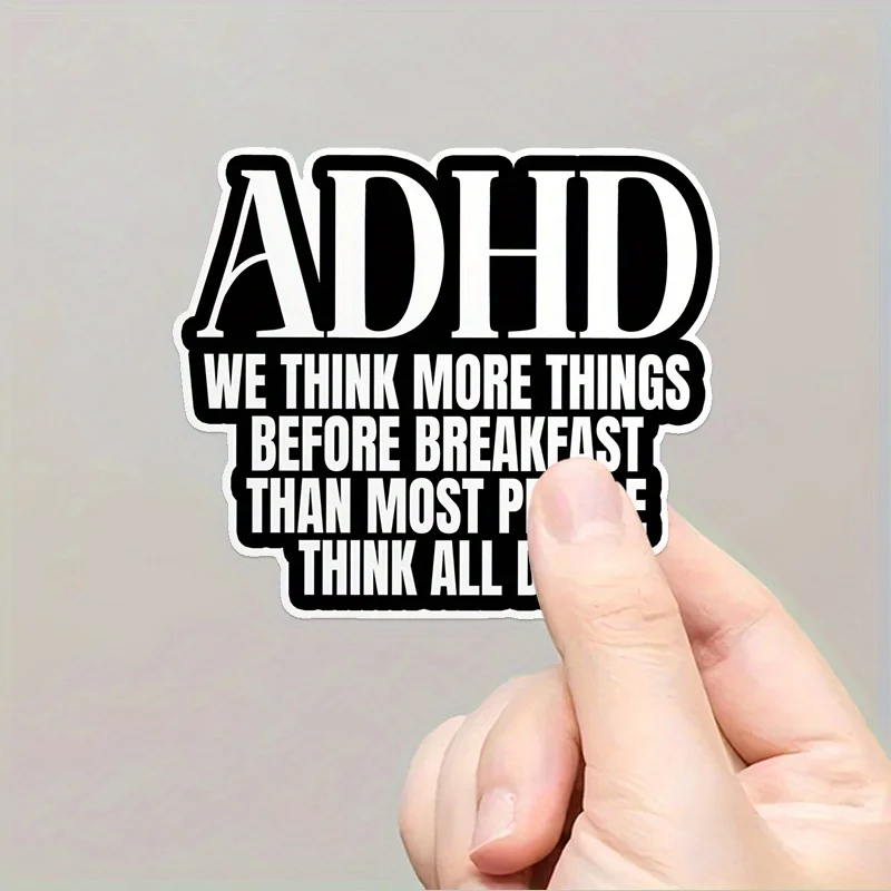 

1 шт., наклейки «Мы думаем больше вещи перед завтраком», винтажные милые наклейки с СДВГ, большие забавные водонепроницаемые наклейки