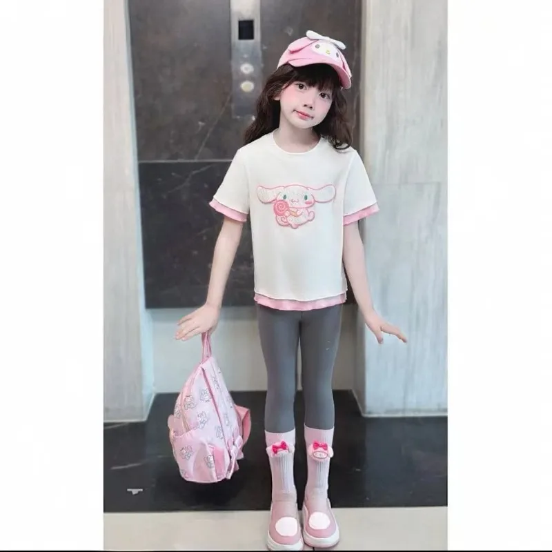 Sanrio Anime 주변 캐릭터 Kuromi Girls Jacket 2025 봄 신작 아동 셔츠 탑 소녀 베이비 멜로디 여름 셔츠 선물