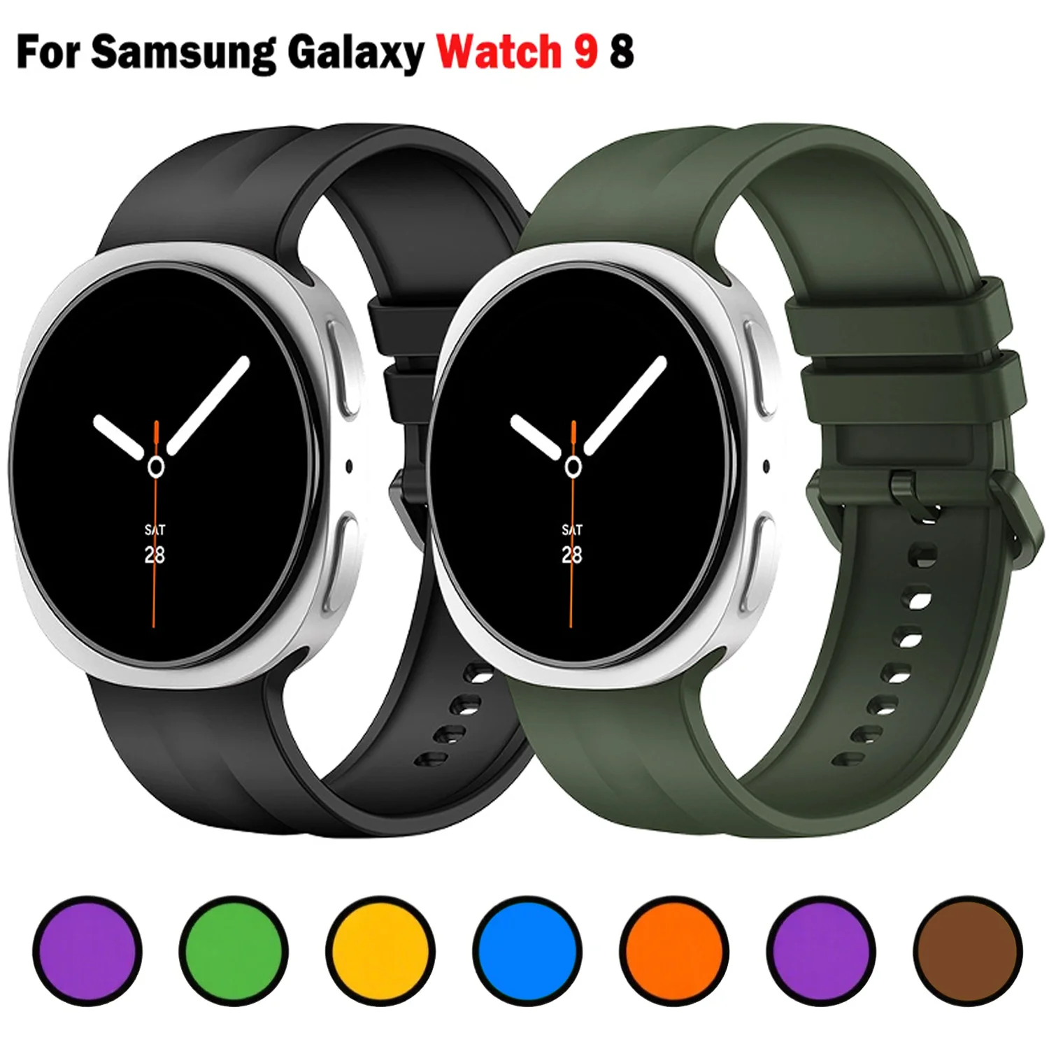 Silicone Band for Samsung Galaxy Watch 9 Strap Accessories  Rubber Bracelet for Samsung Galaxy Watch 8 40mm 44mm 8 Classic Strap