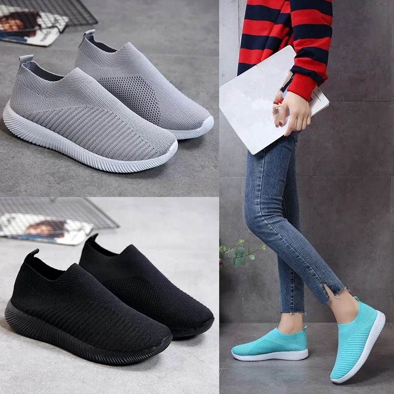 Light Female Sneakers Women Flats Shoes Lace-Up Breathable Mesh Casual Sport Walking Shoes Black Tennis Feminino Ladies Summer