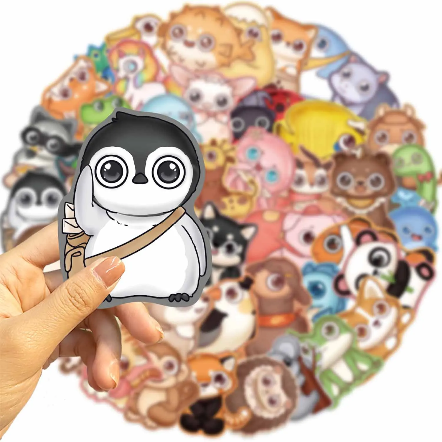 50pcs Big-eyed Animals Cartoon Graffiti Stickers DIY Phone Guitar Laptop Notebook Suitcase Waterproof Sticker Kids Toy Gifts