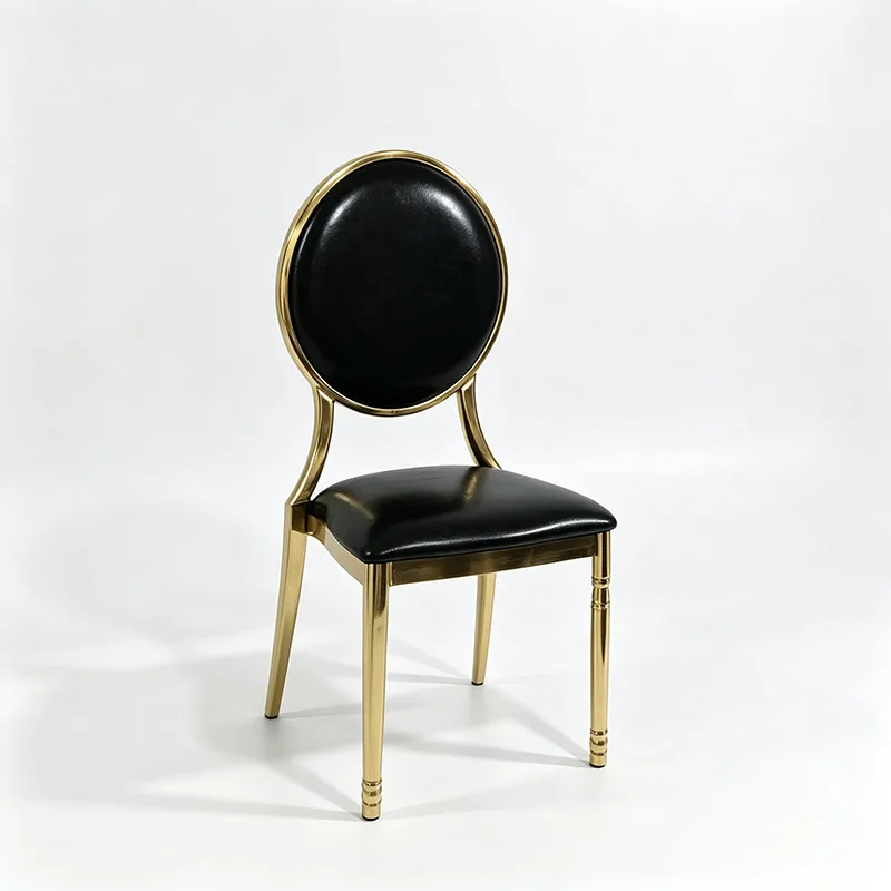 Household Living Room Backrest Dining Chair Hotel Box Metal Chair Banquet Castle  Outdoor Wedding Sun Chair