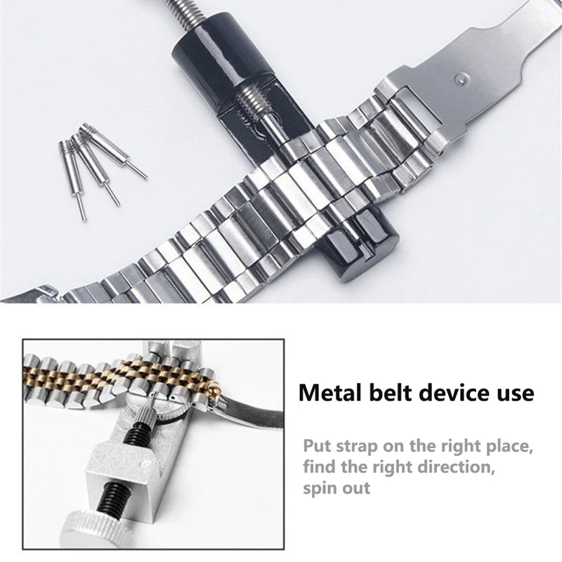 Kit d'outils de réparation de goupille de bracelet de montre réglable, utilisez le dissolvant en métal, adapté à n'importe quel style de montre, convient à votre sœur