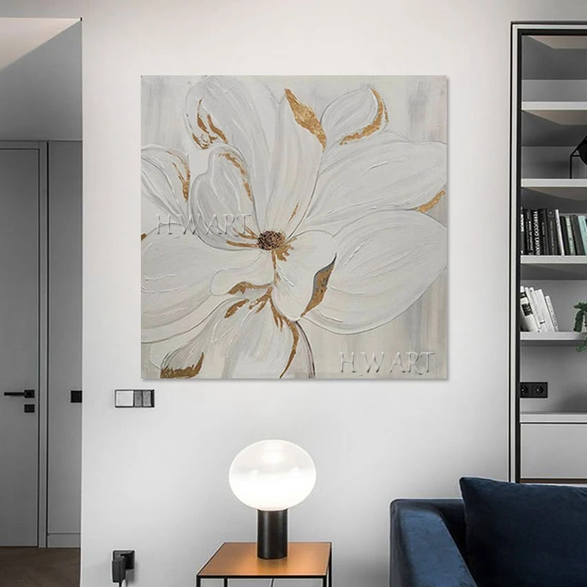 

Цветочные абстрактные картины, холст, художественная стена, дизайн большого размера, картина ручной работы, акриловое украшение, цветочная текстура