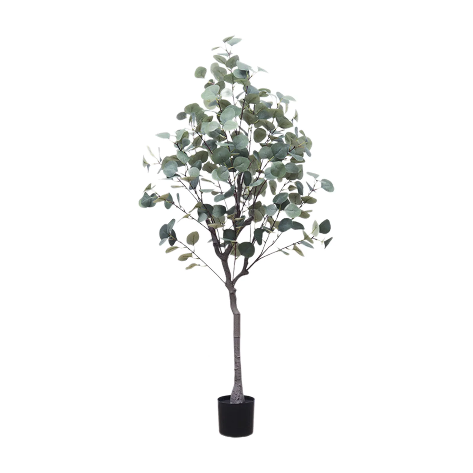 Artificial Eucalyptus Tree 6ft Tall, Fake Silver Dollar Leaves Eucalyptus Plants, Faux Silk Eucalyptus Stems With Planter, Artif