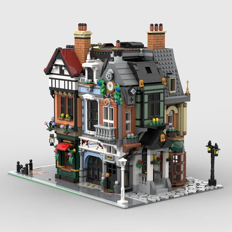 Moc ビルディングブリック ベイカーストリートコーナー (モジュール式) モデルテクノロジーブロック クリスマス 有名なセット DIY おもちゃ 建設ギフト