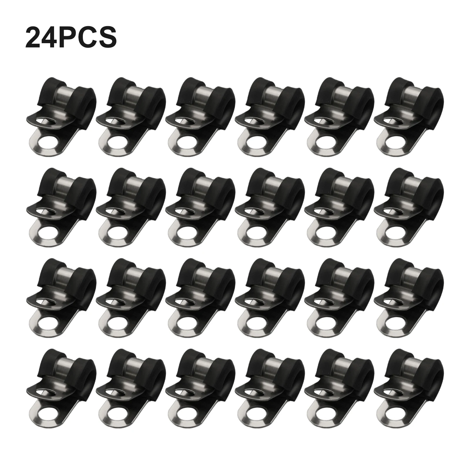 Brake Tube Mounting Hardware Set 24Pcs Rubber Lined P Clips For 3/16 (4.7mm) Lines Used In Automotive Applications