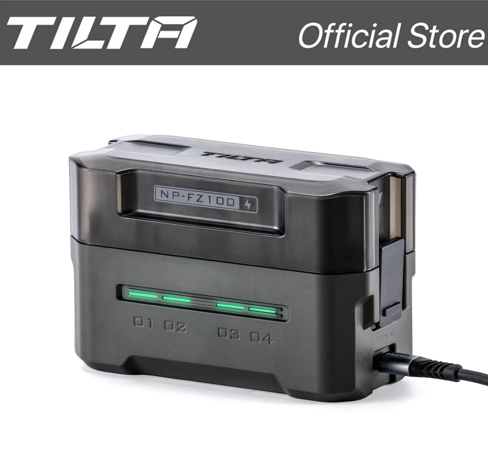 TILTA Station de recharge portable pour batterie (4 canaux) pour Sony NP-FZ100, LUMIX DMW-BLK22, NIKON EN-EL15, CANON LP-E6, FUJI NP-W235