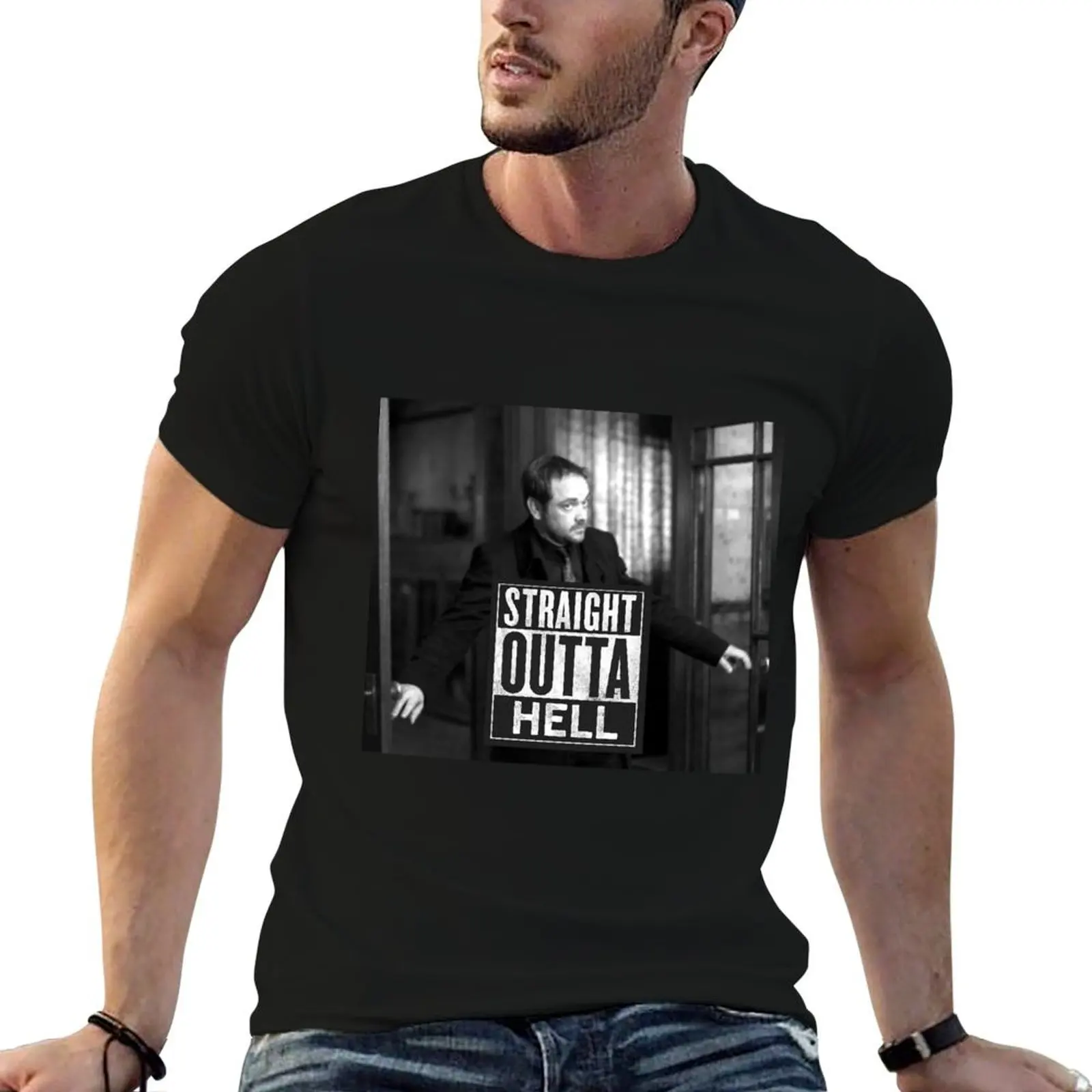 Straight Outta Hell-2 T-Shirt t shirt man casual man t shirts graphic T-Shirt