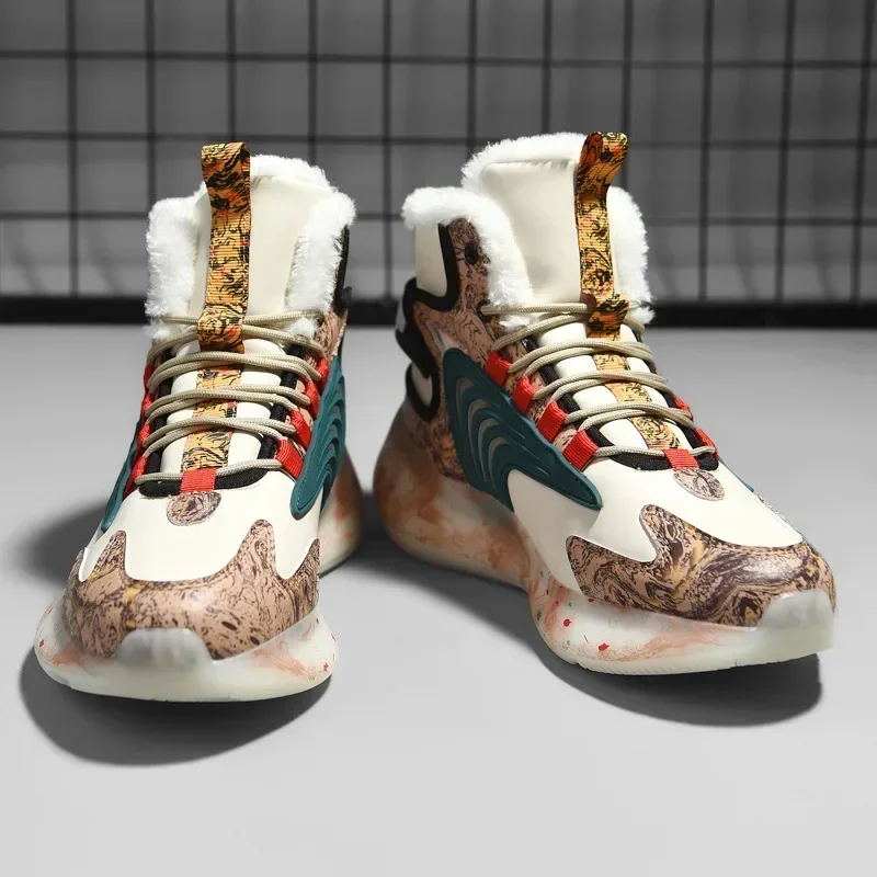 Winter Men Shoes with Plush Thick Insulation Outdoor Snow Boots Fashion Trend Soft Soles Sports Leisure Shoes Durable 2024