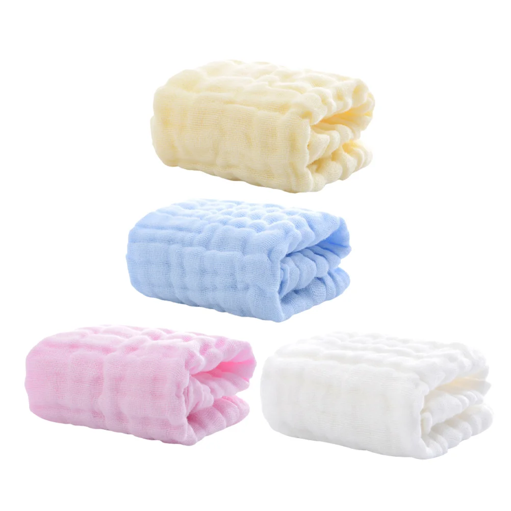 4-delige pure washandjes badhanddoeken gezicht mousseline burp speeksel afdrukken oprispende zakdoek