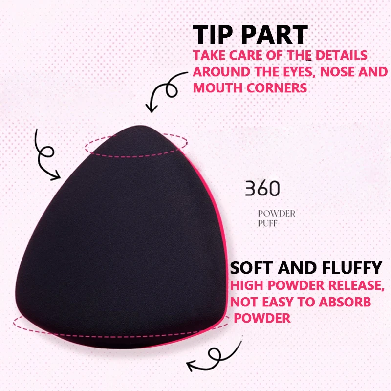 ピンクのパウダーパフ4点セット グラフィティデザイン マシュマロエアクッション メイクアップコンシーラーは粉を吸収しません 学生は乾燥して私たちも