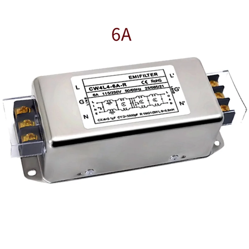 AAAEL-Einphasen-Wechselstromfilter 220 V, vierstufig, CW4L4-6A-R, störungsfrei, CW4L4-6A-R