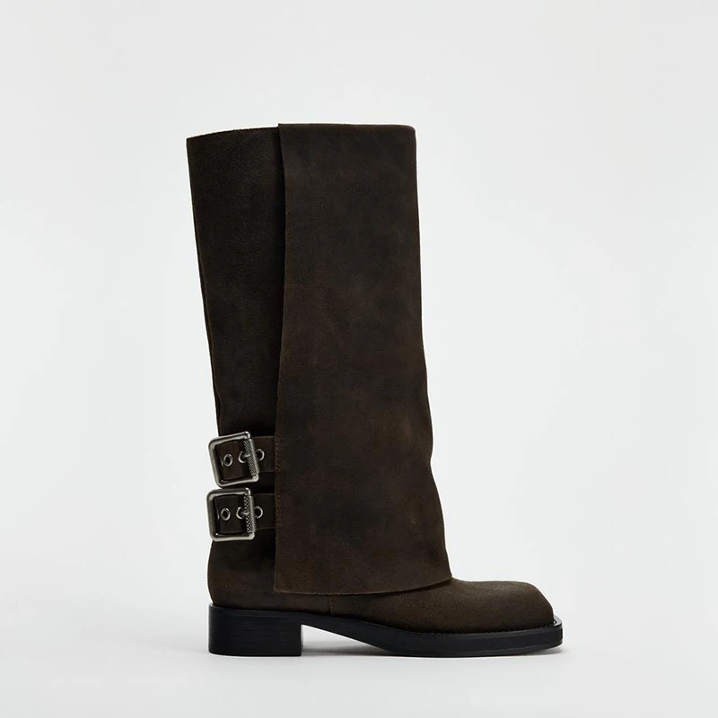 

Бархатные длинные сапоги-трубы в стиле ретро, рыцарские сапоги с квадратной головкой, женские сапоги до середины икры на эластичной внутренней частью Свет-то на каблуке