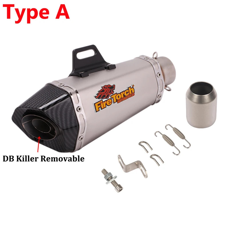 Universal 51mm Motorcycle Exhaust Escape Muffler For R3 MT07 FZ1 R6 R7 ZX6R ZX10 Z900 800MT MT09 CBR1000 703RR With DB Killer - view 3