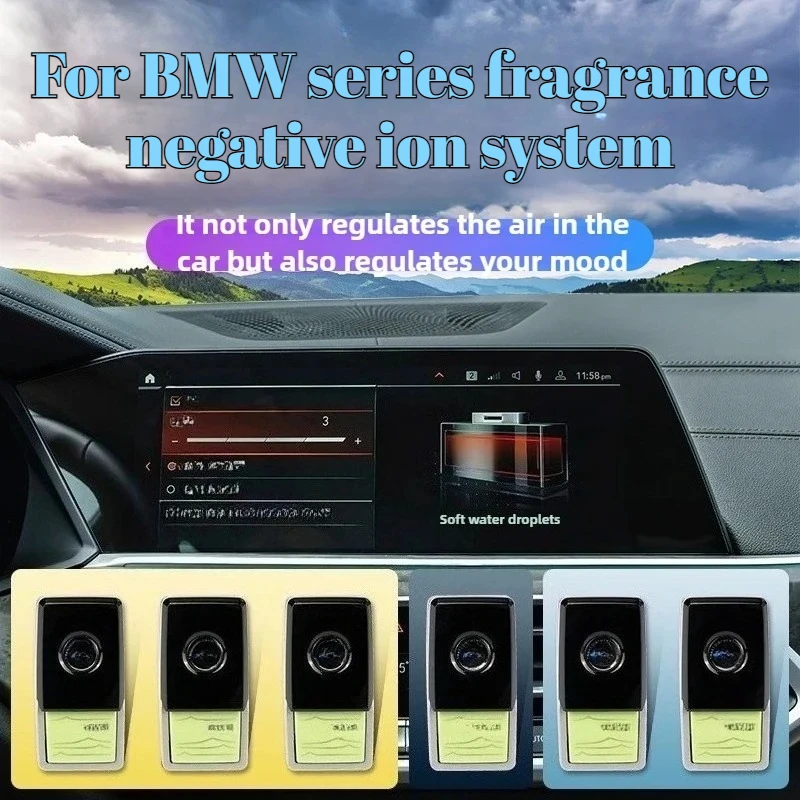 For BMW Car Air Vent Clip Perfume Holder + Refill Fragrance Oil Ambient Scent System Aromatherapy Diffuser Interior Accessories