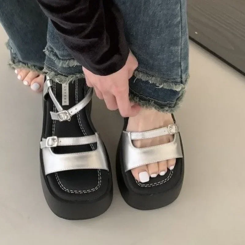 Platform Sandals Women Wear Fashion Korean Version To Match The Platform Shoes Korean Version Simple Buckle Sandals