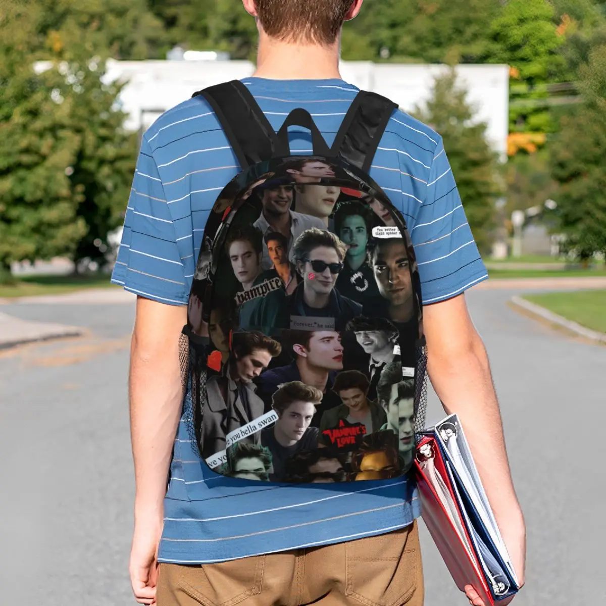 Edward Cullen Twilight Backpack Student BookBag Boys Girls School Bag Computer Shoulder Bags