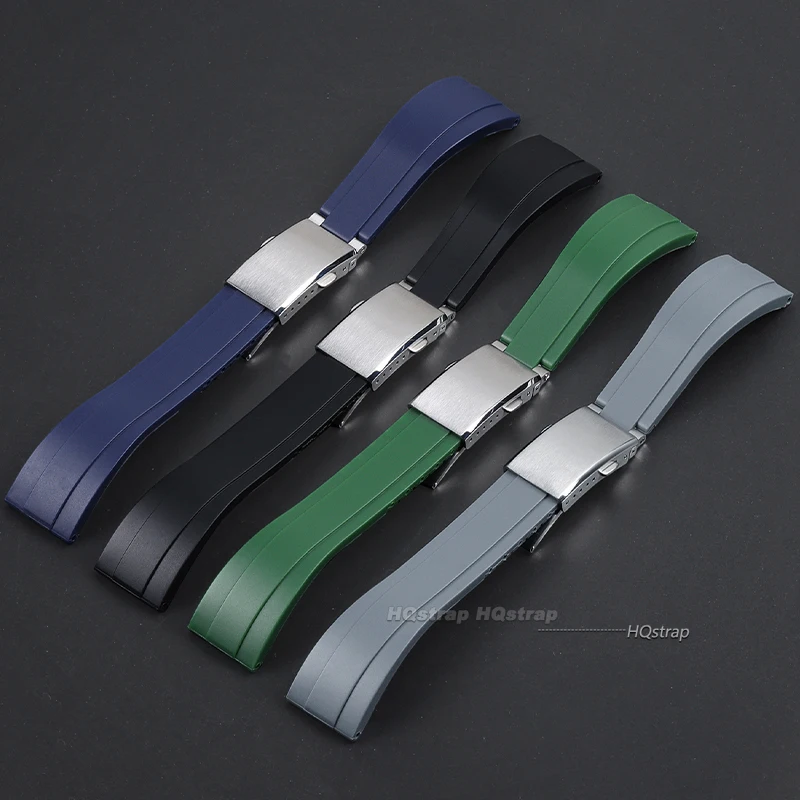 20mm Rubber Watchband Fit for Rolex Submariner GMT Master Daytona Silicone Strap Black Red Green Blue Watch Band Bracelet Belt