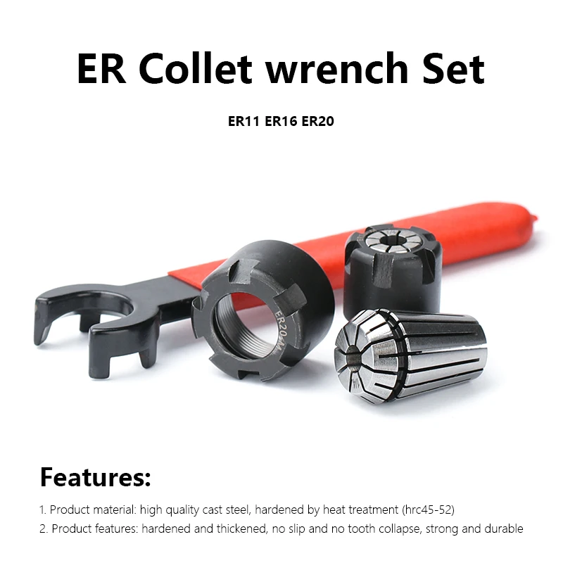 XCAN Tool Holder ER Collet Chuck ER11 ER16 ER20 Collet Set 1/8 1/4 Clamp M Type ER Nut M Type Nut Wrench for CNC Lathe Milling