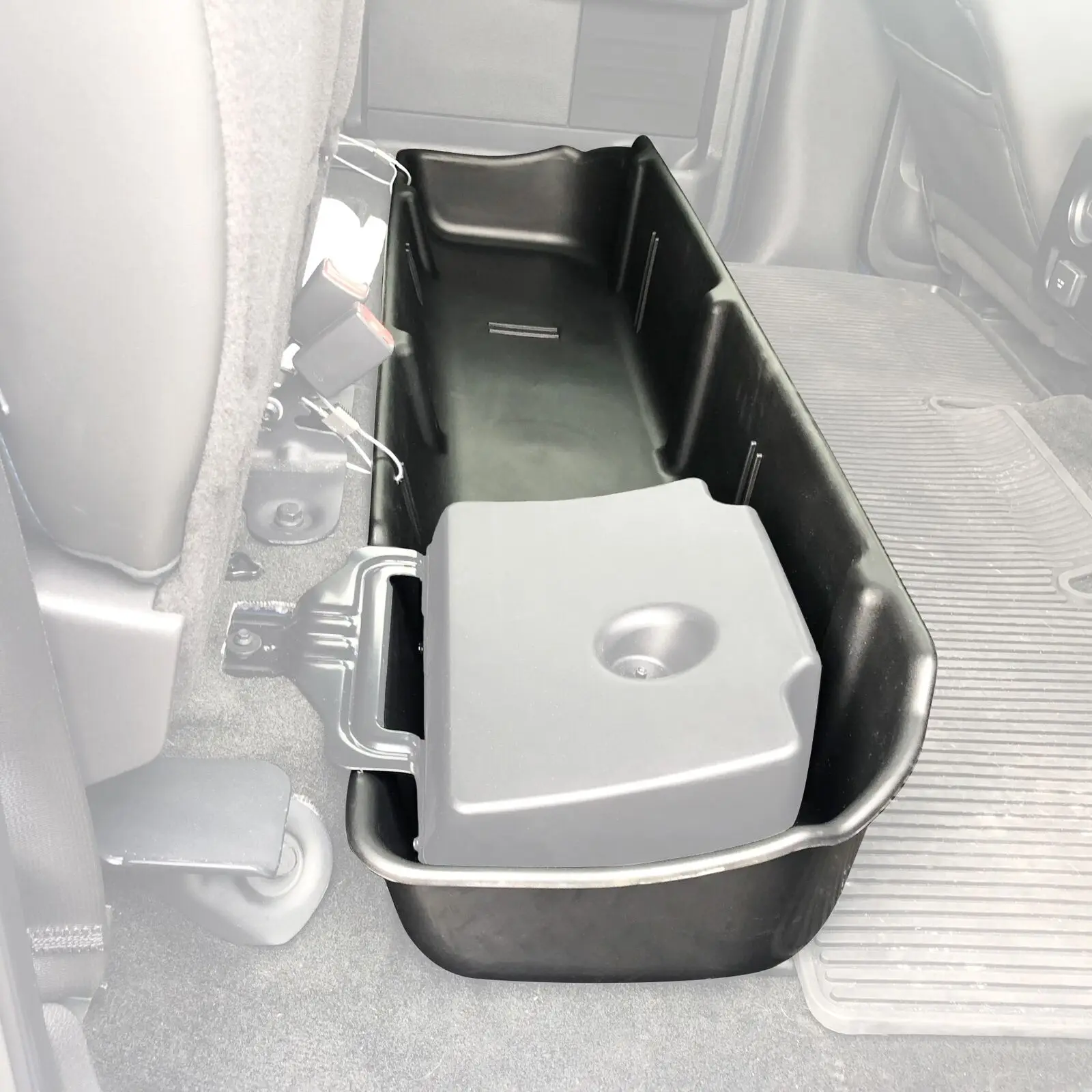 US Underseat Storage Box 2009 10 11 12 13 14 fits Ford F-150 Super Crew Cab with Subwoofer Blk