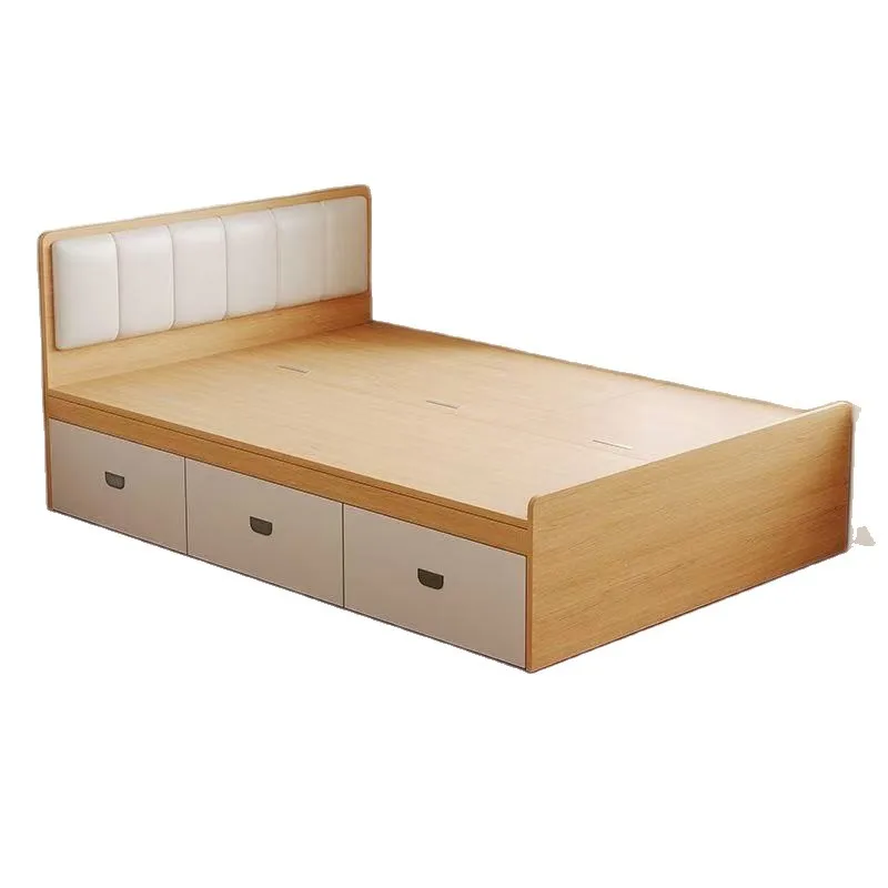 

Solid wood tatami bed, high box storage double bed, modern simple storage