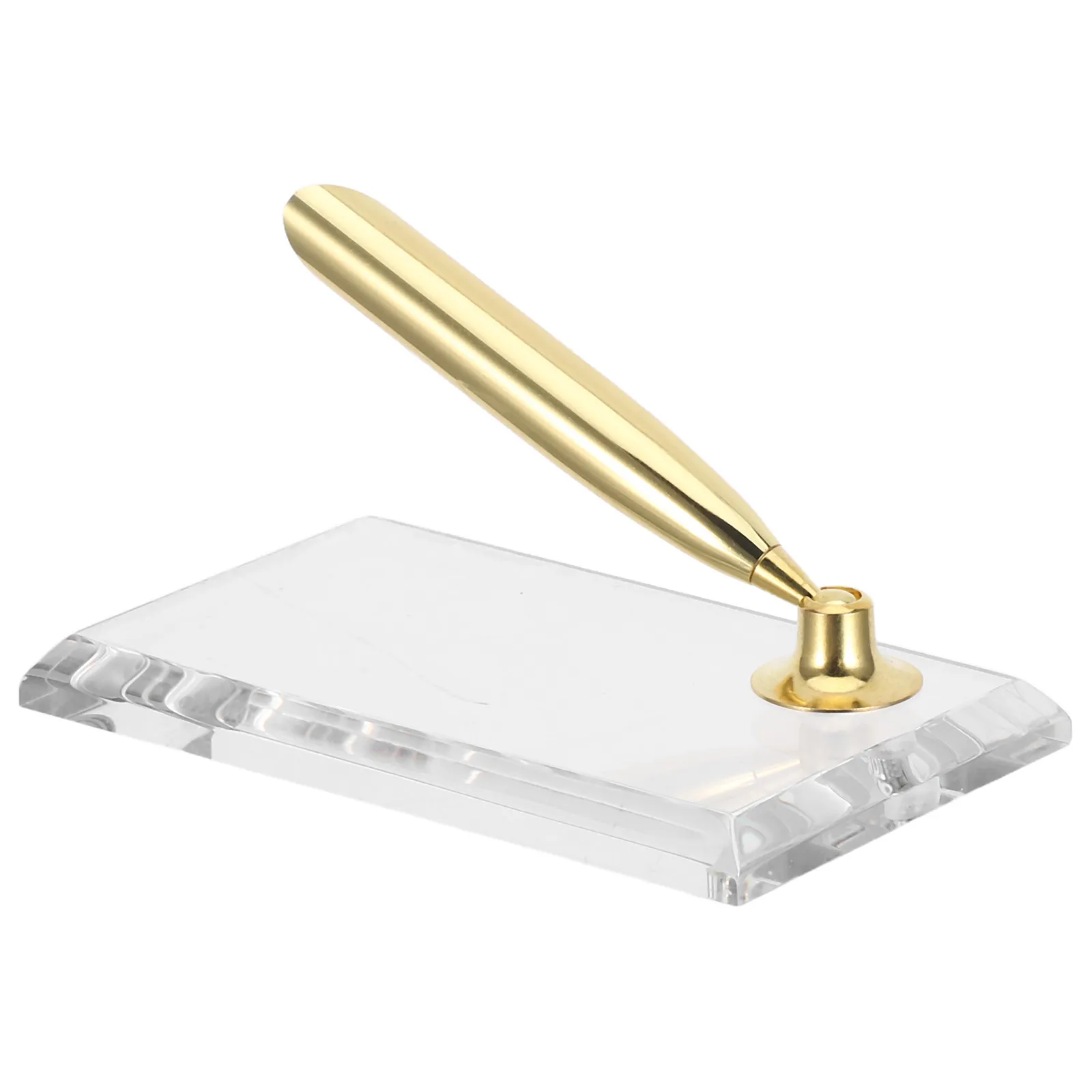 

Декоративная акриловая подставка для ручек с одним отверстием, квадратное основание, настольный органайзер, современная подставка для шариковых ручек и ручек-фонтанов для офисного стола