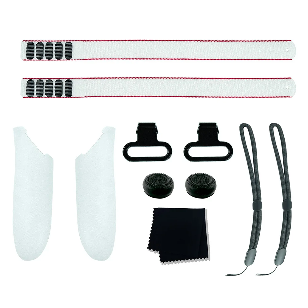 VR Accessories Bundle Battery Cover Replacement Kit Adjustable Active Straps Joystick Caps for Meta Quest 3 VR Controller Grips