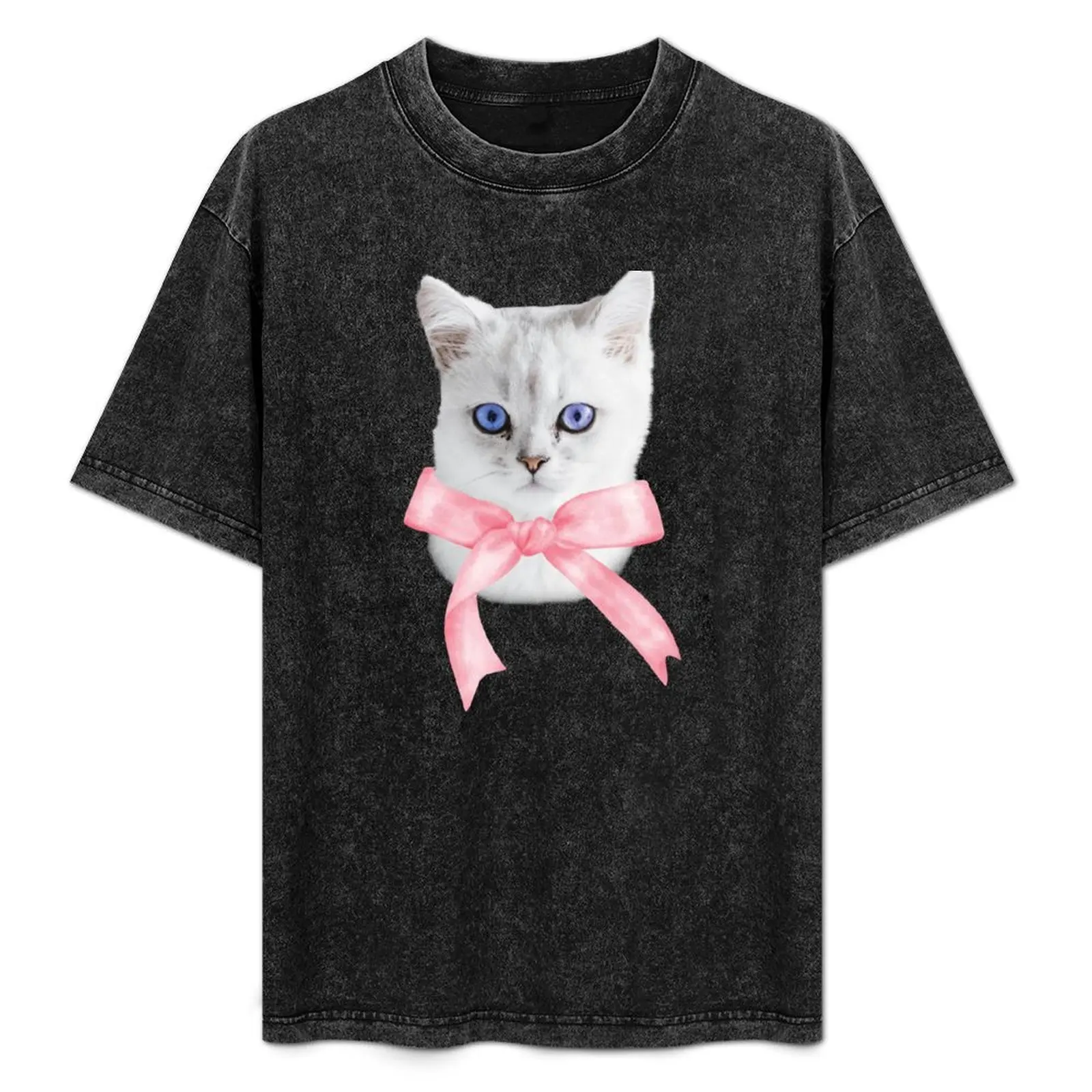 Coquette Kitten Vintage Cat Pink Bow T-Shirt animal prinfor boys rapper graphic tees custom t shirt mens graphic t-shirts funny