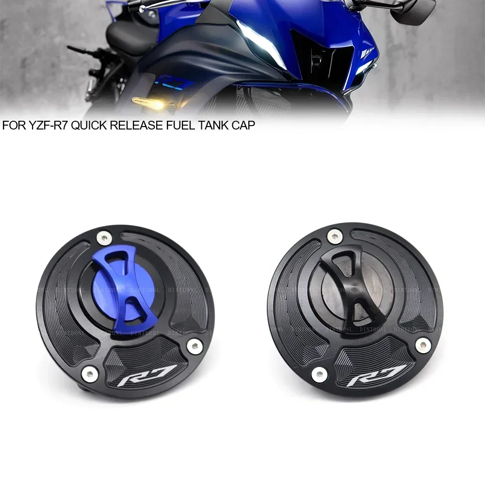 Fuel Gas Tank Cover For YAMAHA YZF-R7 2021 2022 Quick Release Rotate Aluminum Oil Cap YZFR7 R7 Racing Motorcycle Accessories