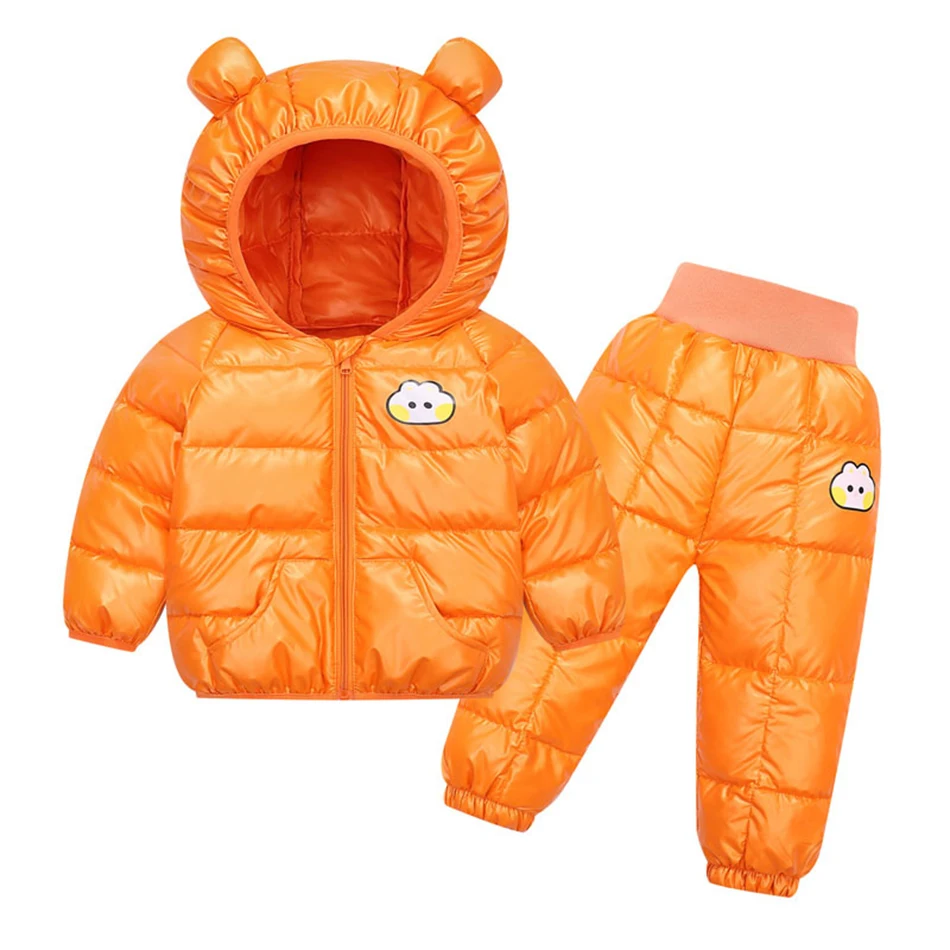 Children Warm Winter Boys Clothes Set Down Jacket Hooded Coat+Pants Kids Snowsuit Thicken Costume 1 2 3 4 5 Years