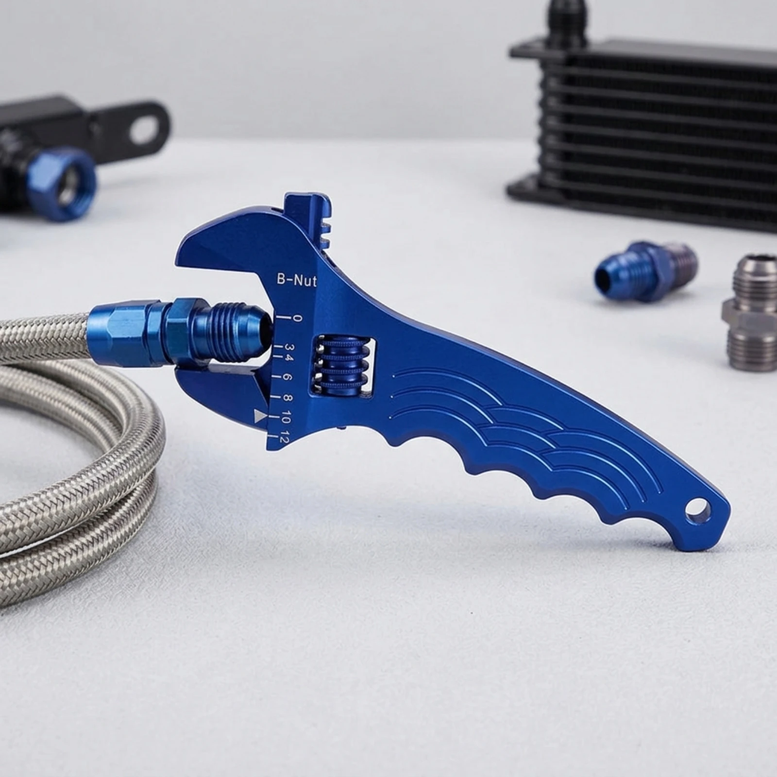 AN Wrench Compact Adjustable Wrench Spanner Low-Profile Tool Corrosion-Resistant for Car Enthusiasts, Engine Bay, Garage
