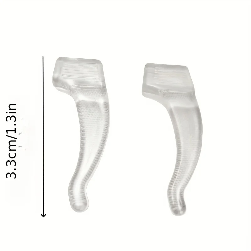 4-Piece Non-Slip Eyeglass Ear Hooks - PVC Silicone Ear Hook Holders, Elastic Ear Clip Covers, Suitable for Various Eyeglass Ear
