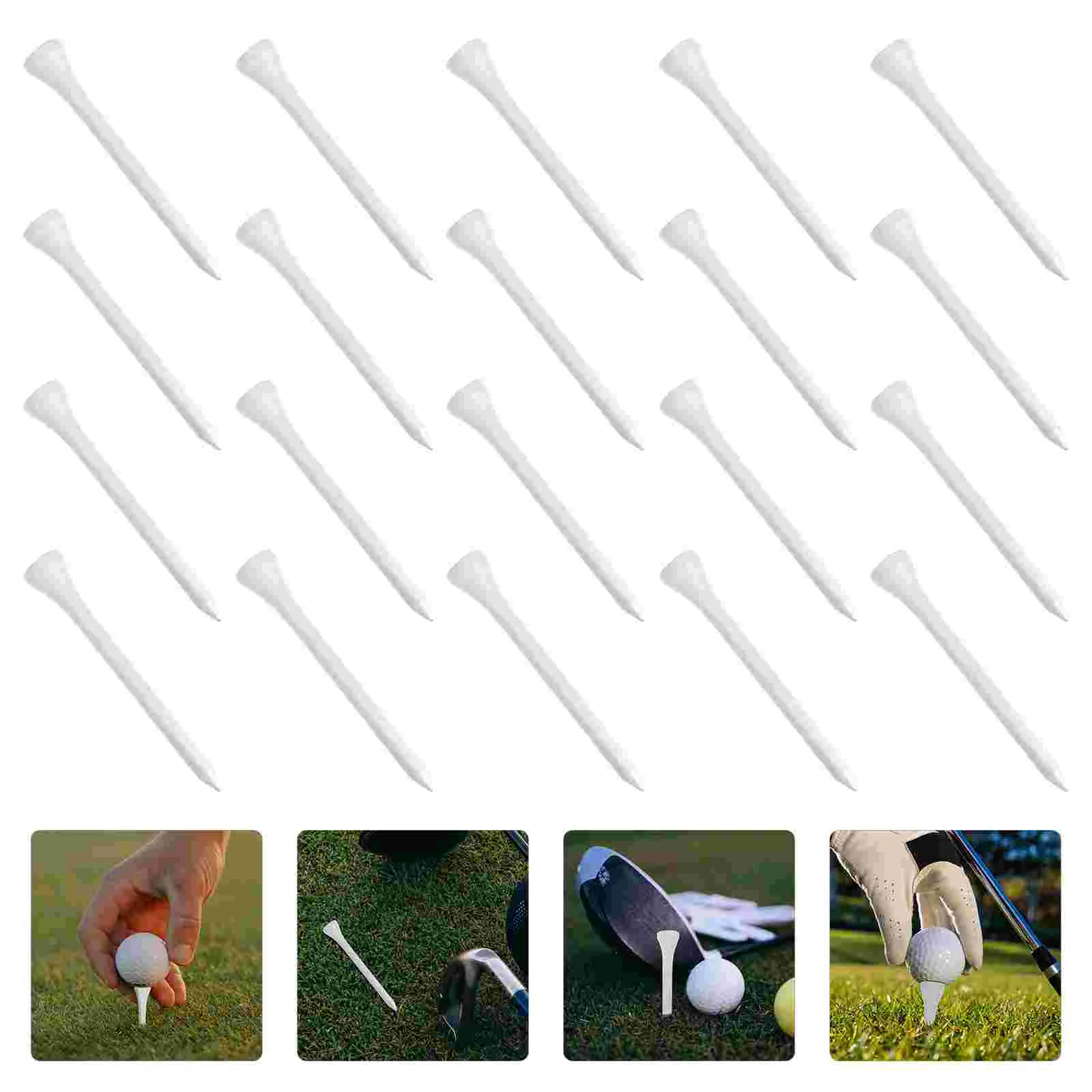 

100 Pcs Golf Wooden Golfs Accessories Tees Ball Seat Holder Golfing Balls Holding Nail Pegs