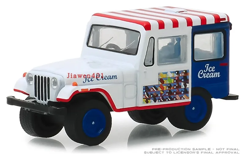 1:64 1975 Jeep DJ-5 Ice Cream Truck High Simulation Diecast Car Metal Alloy Model Car kids toys collection gifts W696