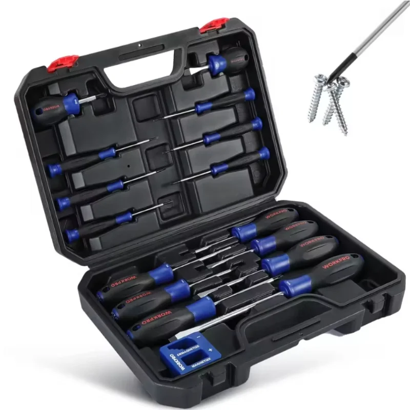Набор магнитных отверток WORKPRO, 16 предметов, прецизионные отвертки Torx с шлицем Phillips и намагничиванием, организованные в выдувной формы