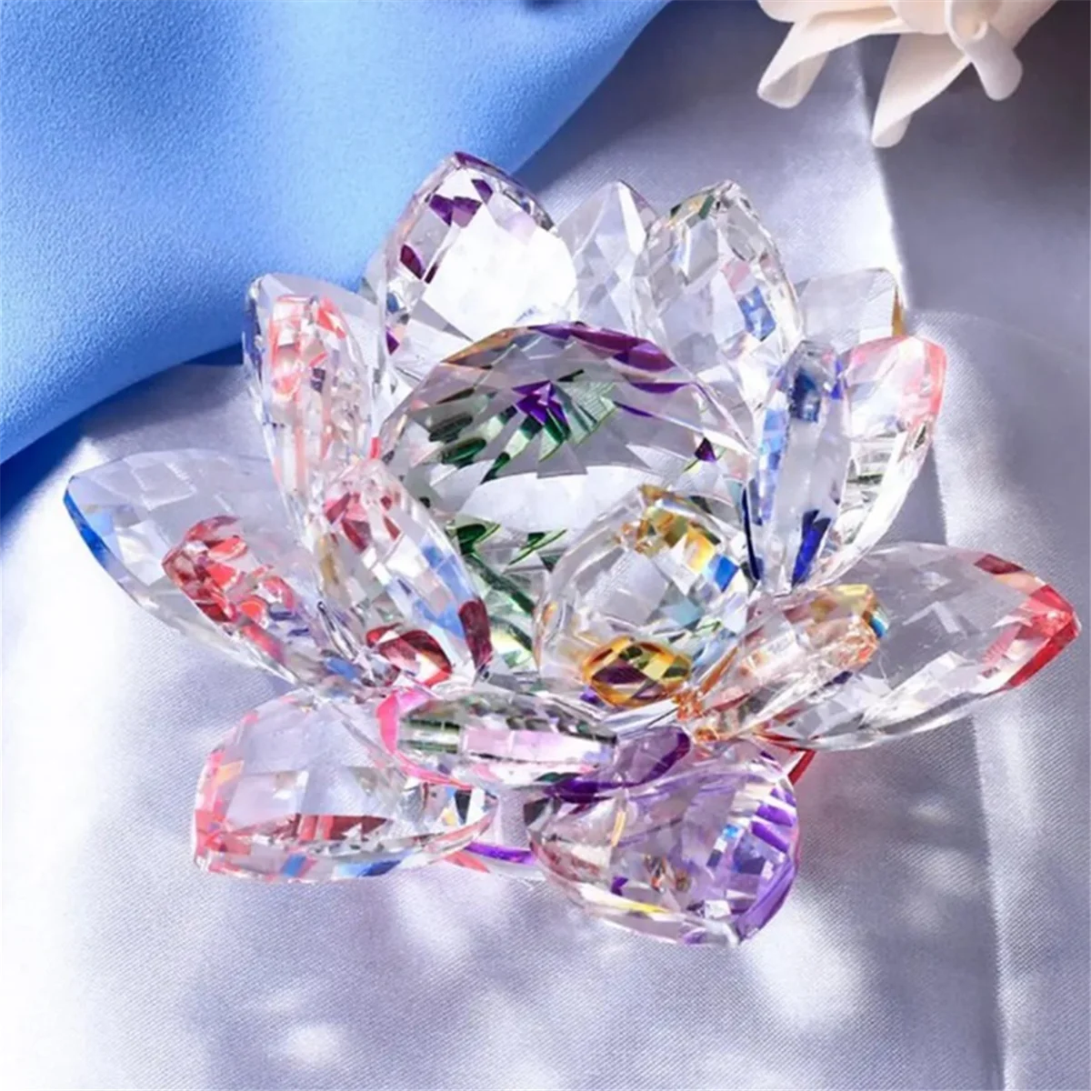 

D Crystal Lotus Flower Figurine Valentine Wedding Decor Glass Craft Collection Paperweight Table Ornaments Souvenir