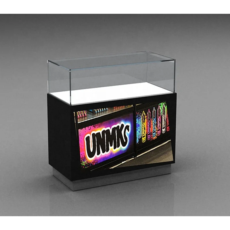 

Customized. high end sliding By Smoke Shop Showcase Glass Display Counter Retail Shop Cabinet with Lighting