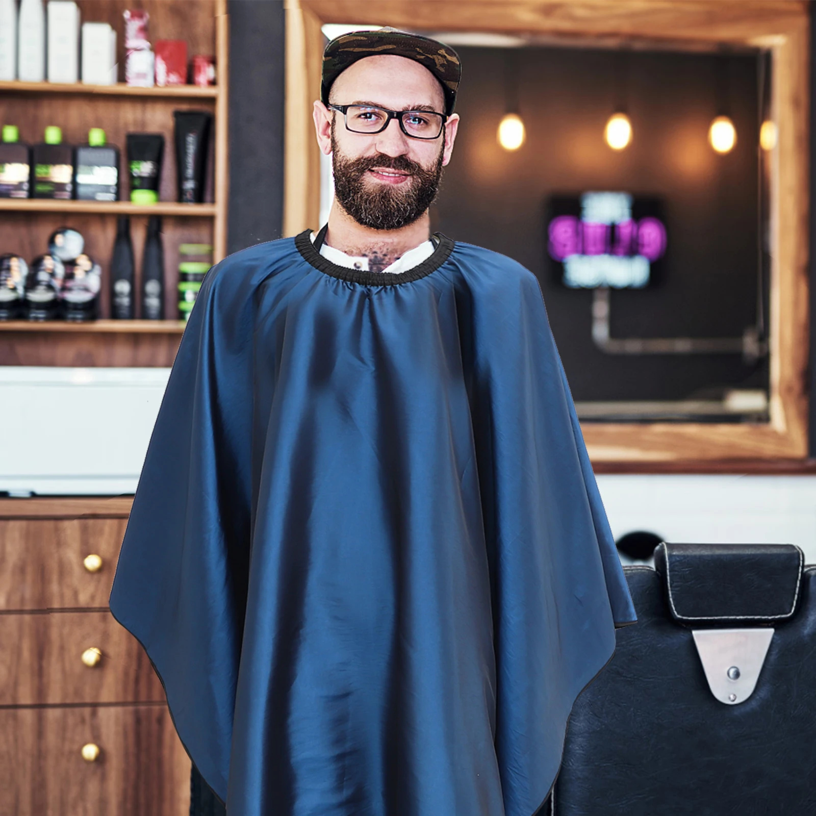 

Haircut Cape Unisex Stripe Design Professional Stylist Gown Waterproof Barber Accessories Hair Salon Home Use Hair Dye Perm