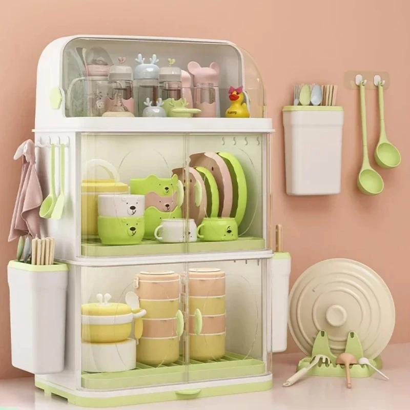 106 Baby Tableware Storage Box - Bottle Organizer, Utensil Drainer Rack, Infant Feeding Storage, Hygienic Solution.