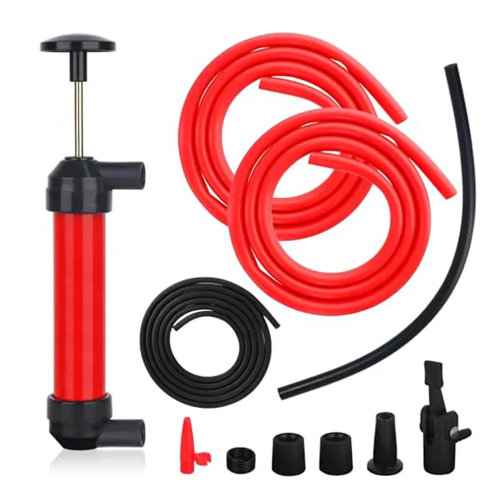 Car Oil Pump Portable Siphon Pump Car Manual Fuel Gas Transfer Oil Hand Air Kits Suction Pump Hand Pump Engines Accessories