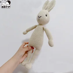 37cm Cotton Crochet Baby Plush Bunny Doll kawaii Knitted Rabbit Bunny Stuffed Toys Newborn Sleeping Cuddle Doll Baby Educational