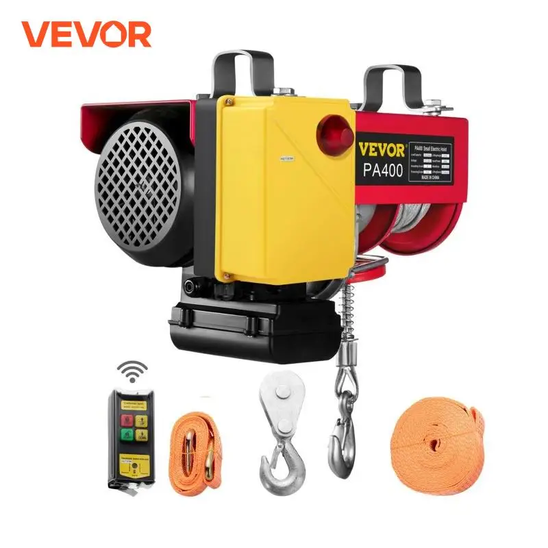 VEVOR 440 880 550 660 1100 1320 1800 2200lbs elektryczny dźwig przenośna wciągarka napowietrznych podnoszenia 33 stóp/min bezprzewodowy pilot zdalnego sterowania