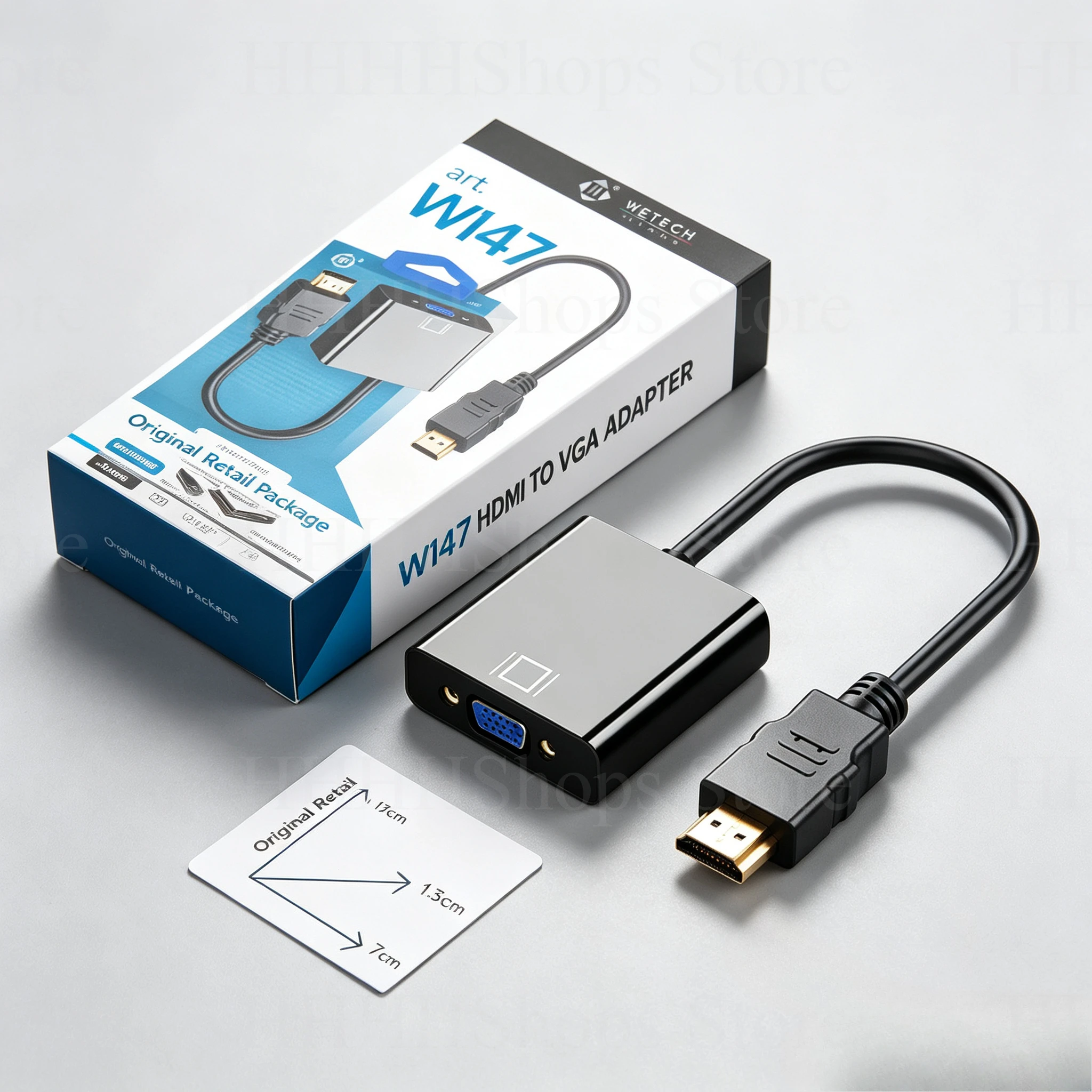 Cavo adattatore convertitore da HDMI maschio a VGA femmina, lunghezza 23 cm, plug and play, adattatore per segnale video HD, compatibile con laptop, monitor da scrivania e proiettore.