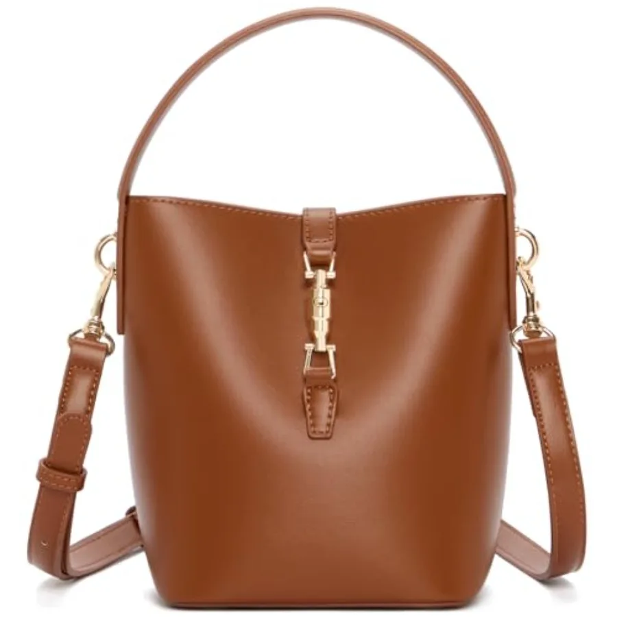 BOSTANTEN Small Bucket Bag for Women Crossbody Bags Trendy Vegan Leather Shoulder Purses Designer Ladies Handbags