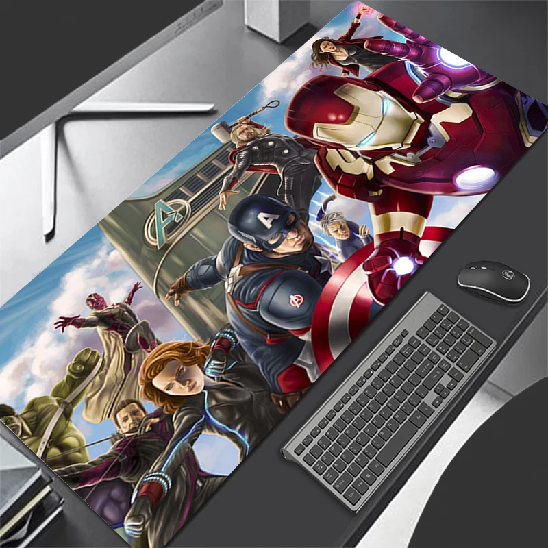 Avengers Alliance Pattern Large Gaming Mouse Pad Computer Gaming Locking Edge MousePad Keyboardpad Marvel superhero cartoon