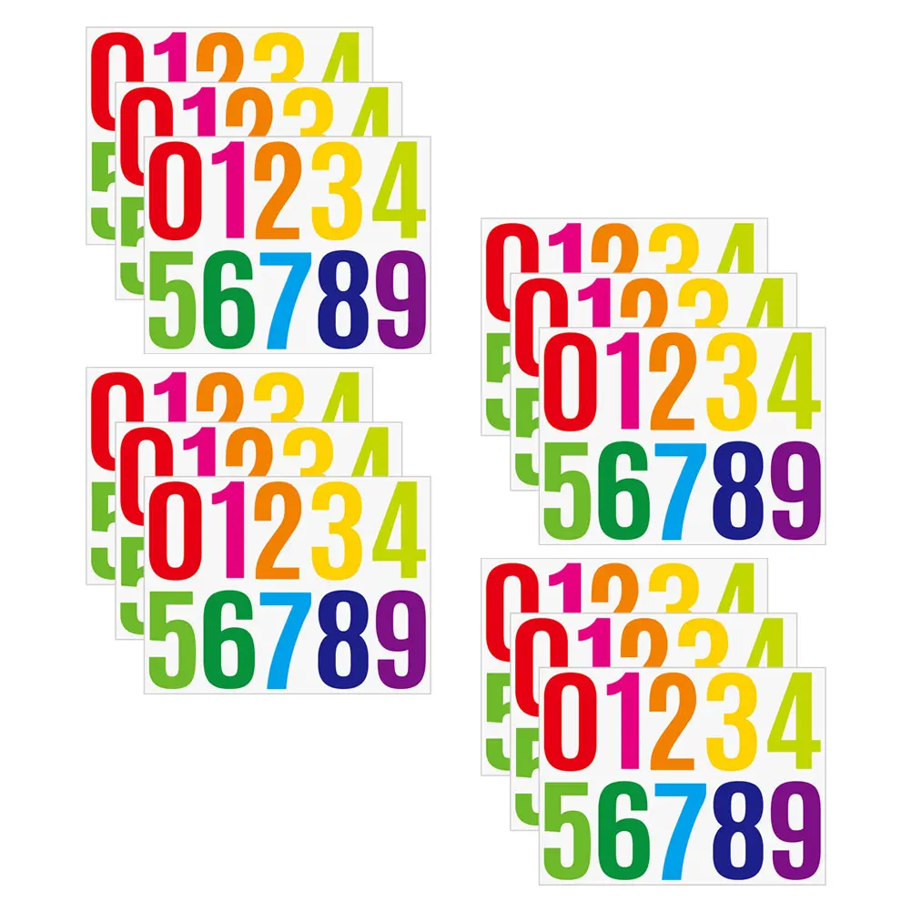 

12pcs Large Clear Number Stickers Adhesive Trash Can Mailbox Decals Black Sticker Address House Numbers For Outside Diy Stickers