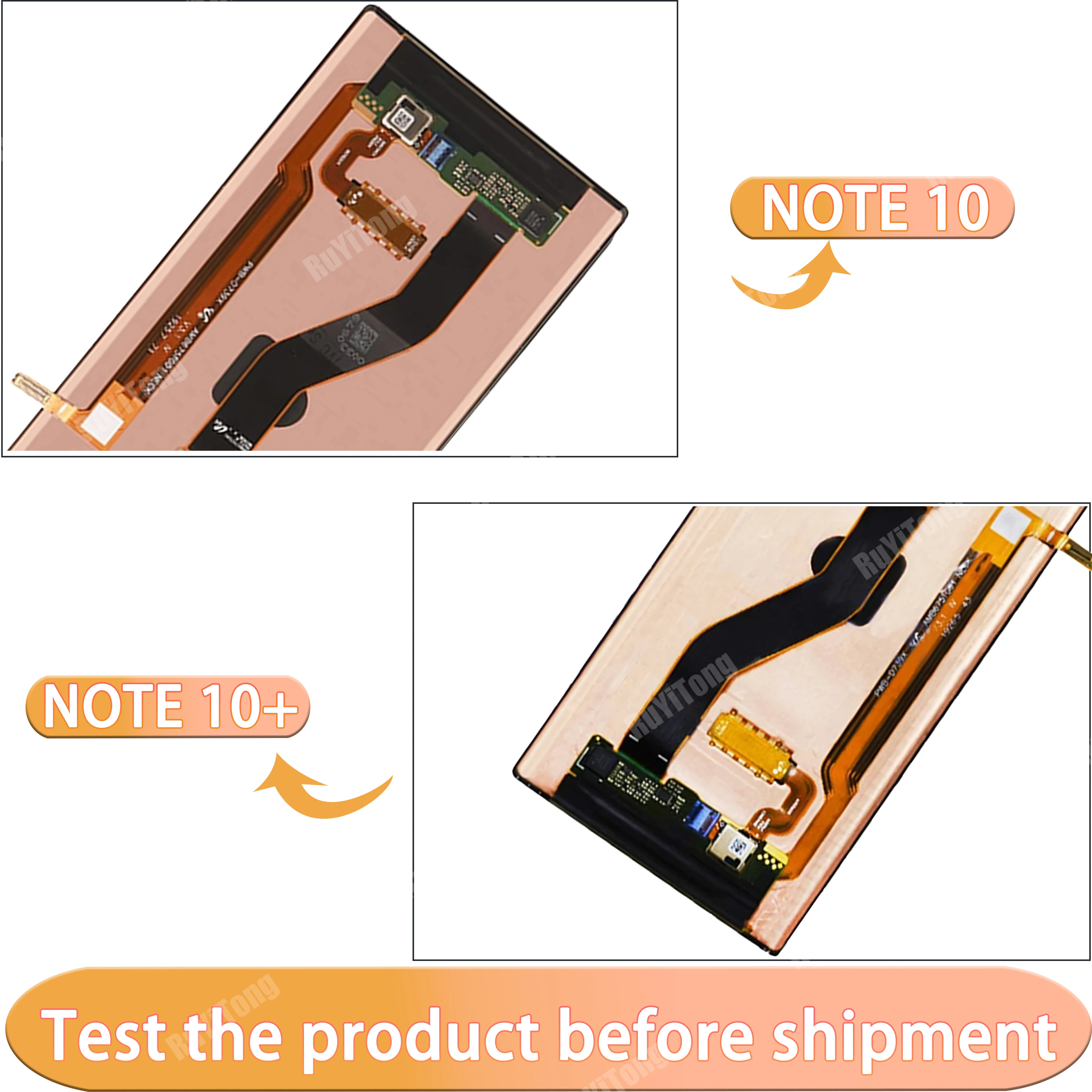 AAA+ 100% Test AMOLED Replacement For Samsung NOTE10 LCD N970F NOTE 10 Plus N975F LCD Display Touch Screen Digitizer With Frame